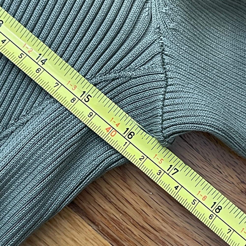 LAUREN RALPH LAUREN Black Label Rib-Knit Long-Sleeve Dress XL Olive Green‎ NEW - Picture 9 of 12